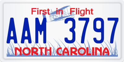 NC license plate AAM3797