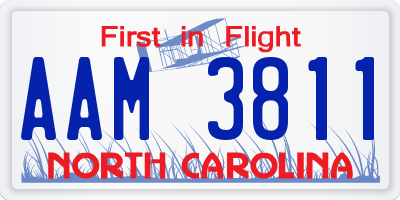 NC license plate AAM3811