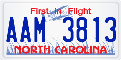 NC license plate AAM3813