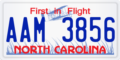 NC license plate AAM3856