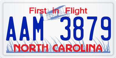 NC license plate AAM3879