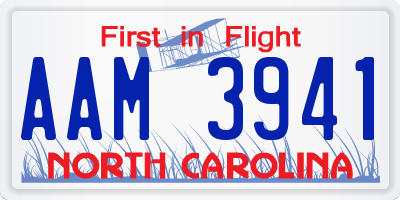 NC license plate AAM3941