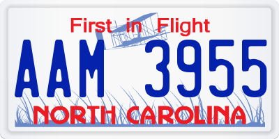 NC license plate AAM3955