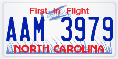 NC license plate AAM3979