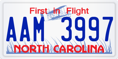 NC license plate AAM3997