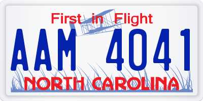 NC license plate AAM4041
