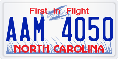 NC license plate AAM4050