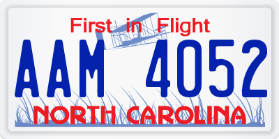 NC license plate AAM4052