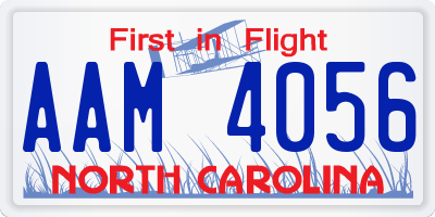 NC license plate AAM4056