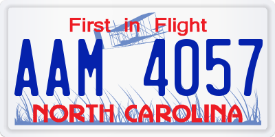 NC license plate AAM4057