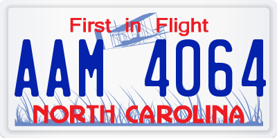 NC license plate AAM4064