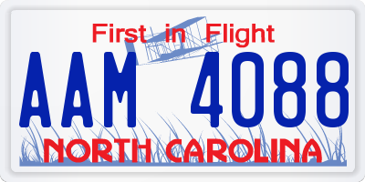 NC license plate AAM4088