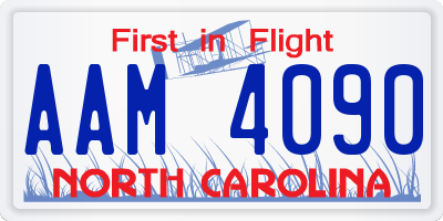 NC license plate AAM4090