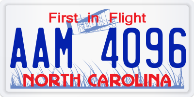 NC license plate AAM4096