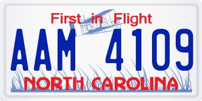 NC license plate AAM4109