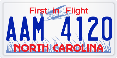 NC license plate AAM4120