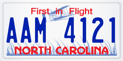 NC license plate AAM4121