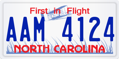 NC license plate AAM4124