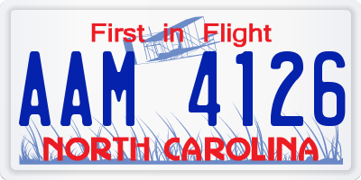 NC license plate AAM4126