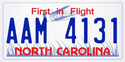 NC license plate AAM4131