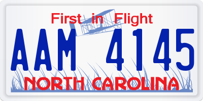 NC license plate AAM4145