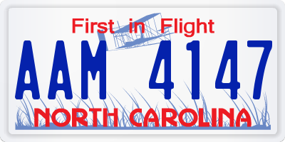 NC license plate AAM4147