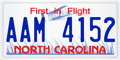 NC license plate AAM4152