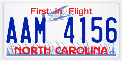 NC license plate AAM4156