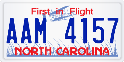 NC license plate AAM4157