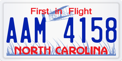 NC license plate AAM4158