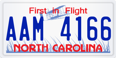 NC license plate AAM4166