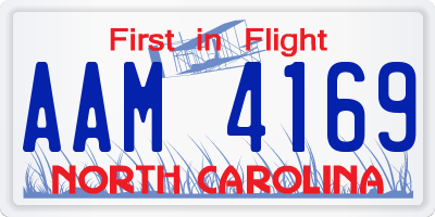 NC license plate AAM4169