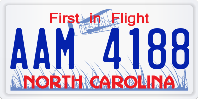 NC license plate AAM4188