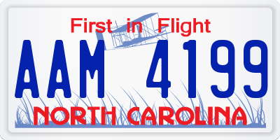NC license plate AAM4199