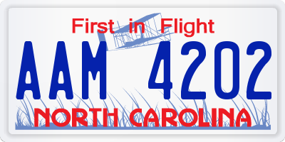 NC license plate AAM4202