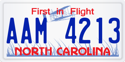 NC license plate AAM4213