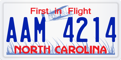 NC license plate AAM4214