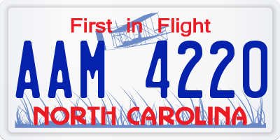 NC license plate AAM4220