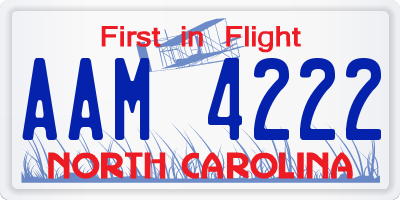 NC license plate AAM4222