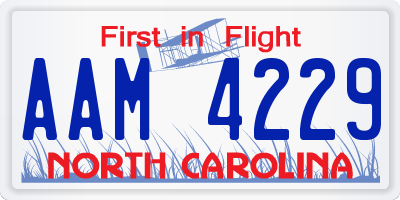NC license plate AAM4229