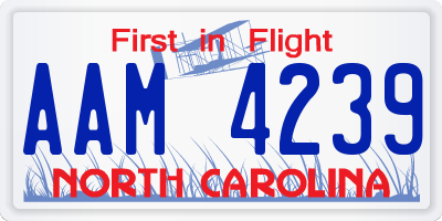 NC license plate AAM4239