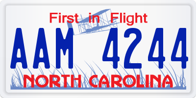 NC license plate AAM4244