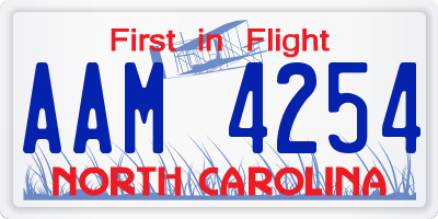 NC license plate AAM4254