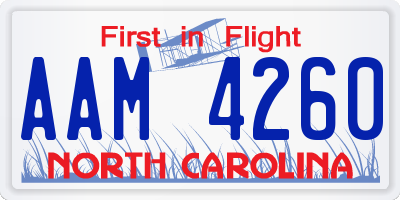 NC license plate AAM4260