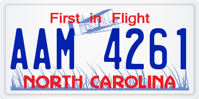 NC license plate AAM4261