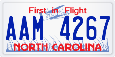 NC license plate AAM4267