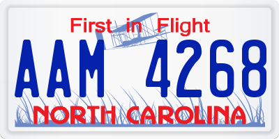 NC license plate AAM4268