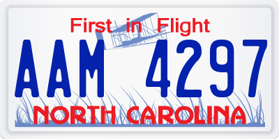 NC license plate AAM4297