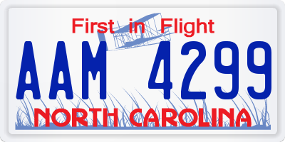 NC license plate AAM4299