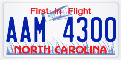 NC license plate AAM4300